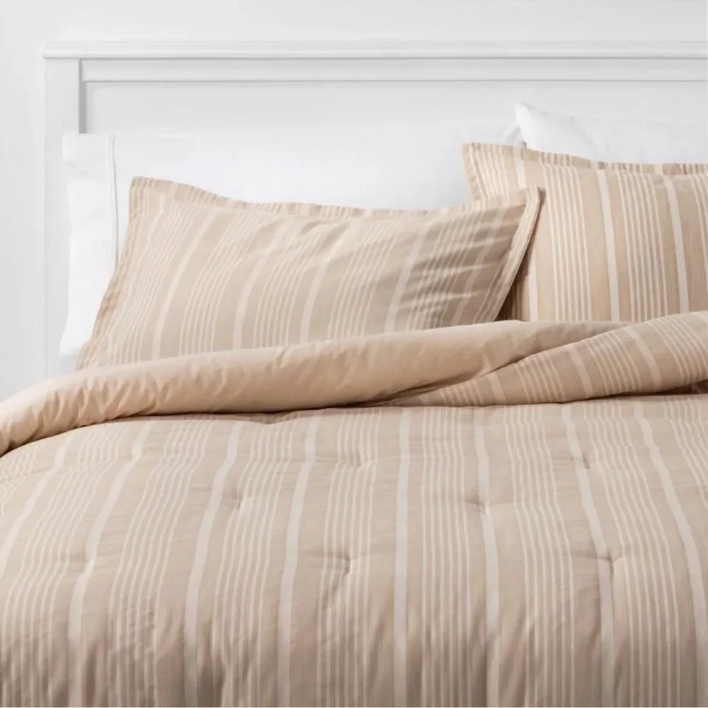 New Classic Stripe Comforter & Sham Set - Threshold sz Fill/Queen